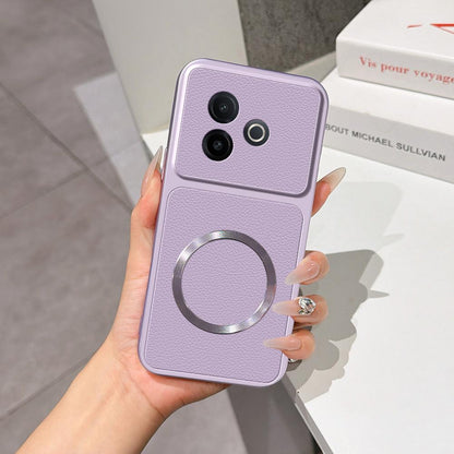 For vivo Y300i Lambskin Series Magnetic Skin Feel Phone Case(Purple)