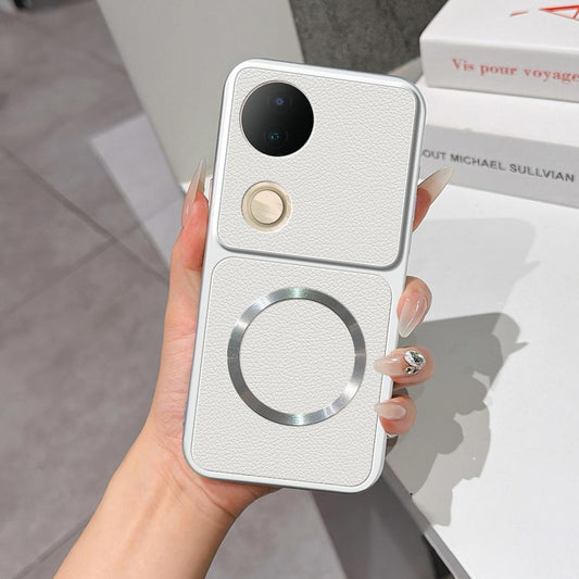 For vivo S20 Lambskin Series Magnetic Skin Feel Phone Case(Silver)