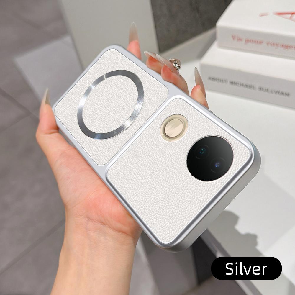 For vivo S20 Lambskin Series Magnetic Skin Feel Phone Case(Silver)