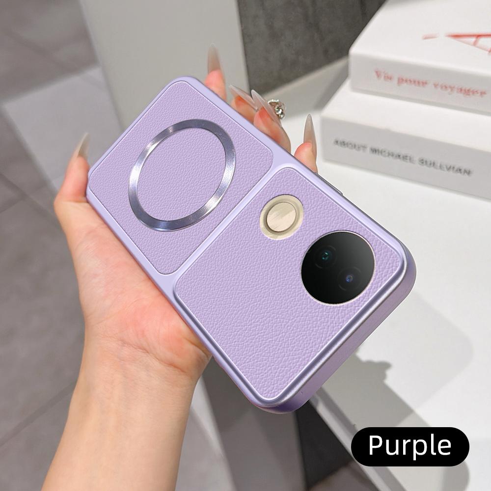For vivo S20 Lambskin Series Magnetic Skin Feel Phone Case(Purple)