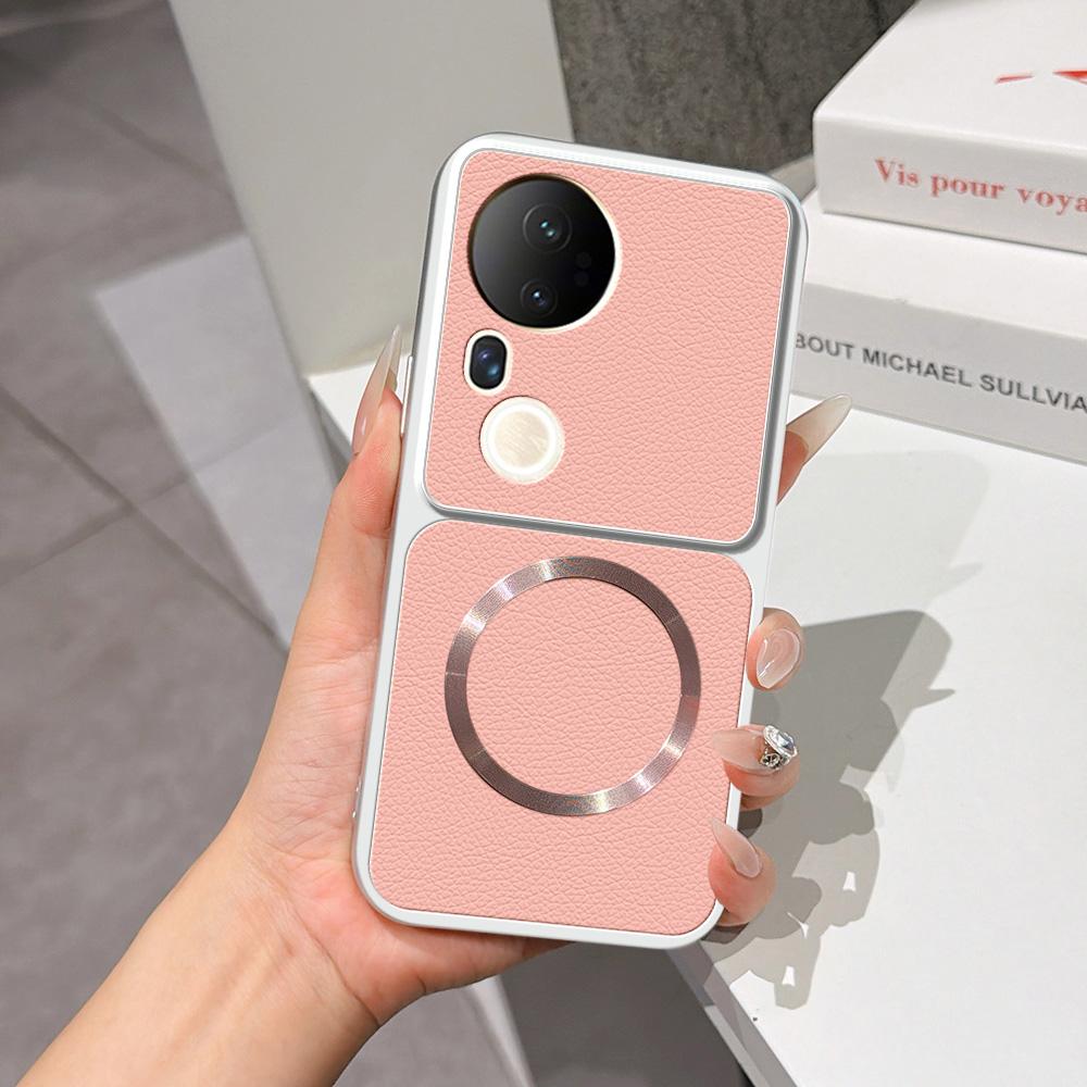 For vivo S20 Pro Lambskin Series Magnetic Skin Feel Phone Case(Pink)