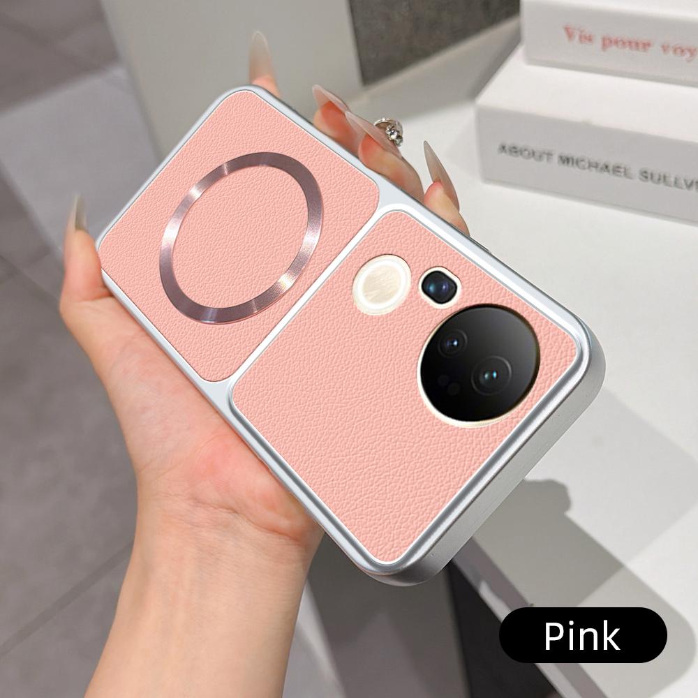 For vivo S20 Pro Lambskin Series Magnetic Skin Feel Phone Case(Pink)