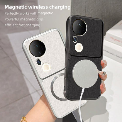 For vivo S20 Pro Lambskin Series Magnetic Skin Feel Phone Case(Black)