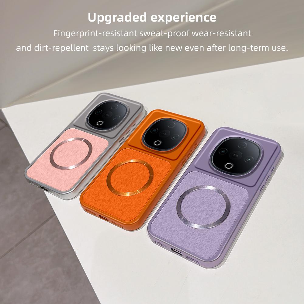 For vivo Y300 Lambskin Series Magnetic Skin Feel Phone Case(Purple)