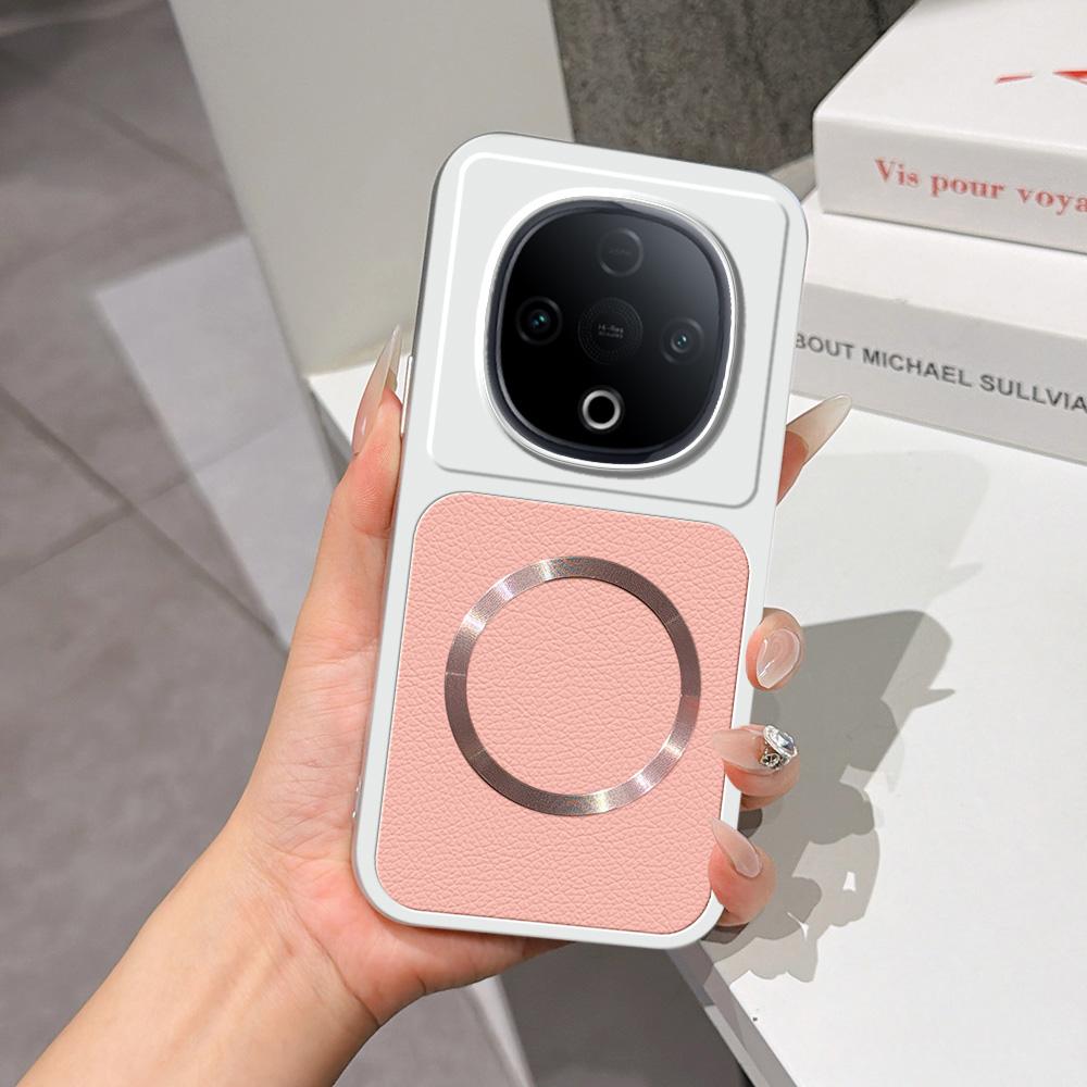 For vivo Y300 Lambskin Series Magnetic Skin Feel Phone Case(Pink)