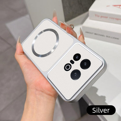 For vivo iQOO 13 Lambskin Series Magnetic Skin Feel Phone Case(Silver)