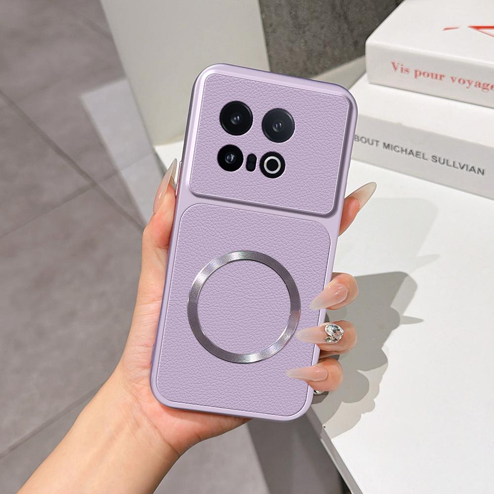 For vivo iQOO 13 Lambskin Series Magnetic Skin Feel Phone Case(Purple)