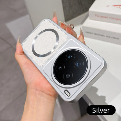 For vivo X200 Pro Lambskin Series Magnetic Skin Feel Phone Case(Silver)