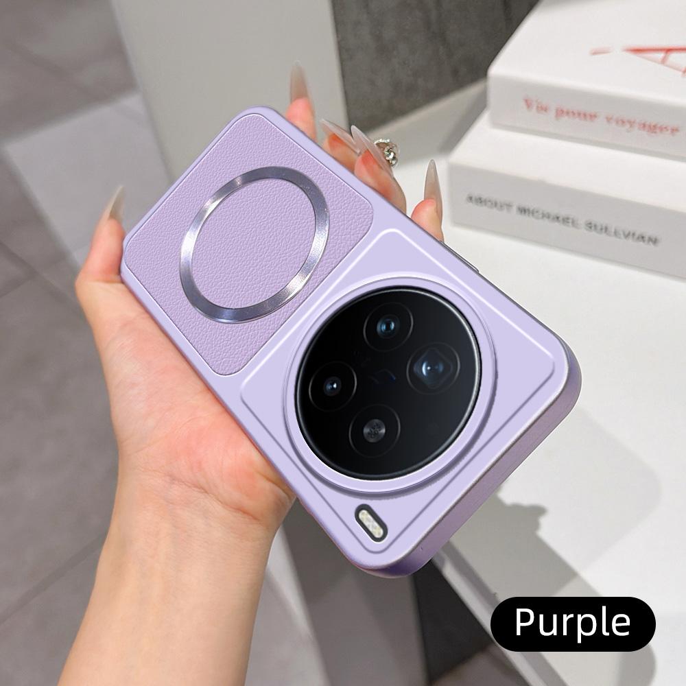 For vivo X200 Pro Lambskin Series Magnetic Skin Feel Phone Case(Purple)