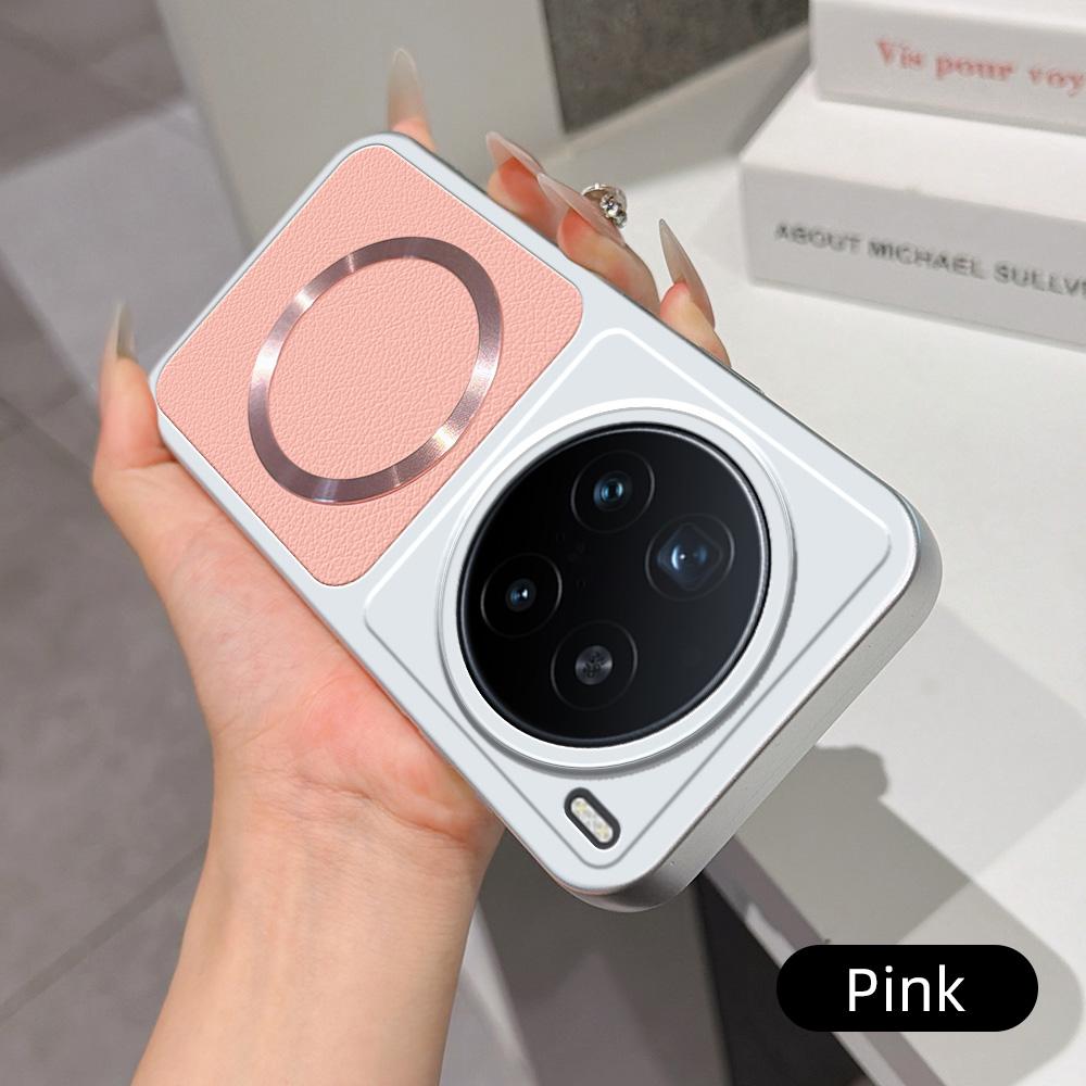 For vivo X200 Pro Lambskin Series Magnetic Skin Feel Phone Case(Pink)