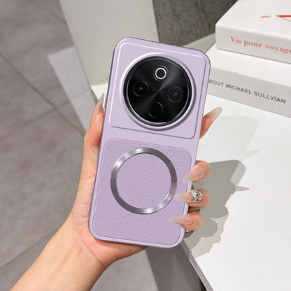 For vivo Y300 Pro Lambskin Series Magnetic Skin Feel Phone Case(Purple)
