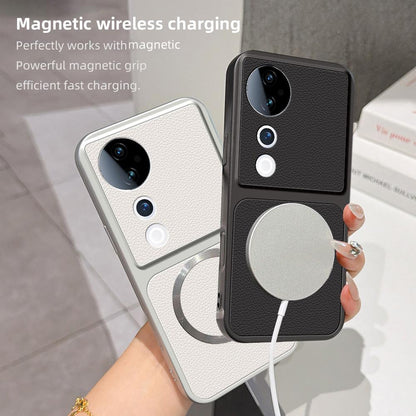 For vivo S19 Pro Lambskin Series Magnetic Skin Feel Phone Case(Orange)