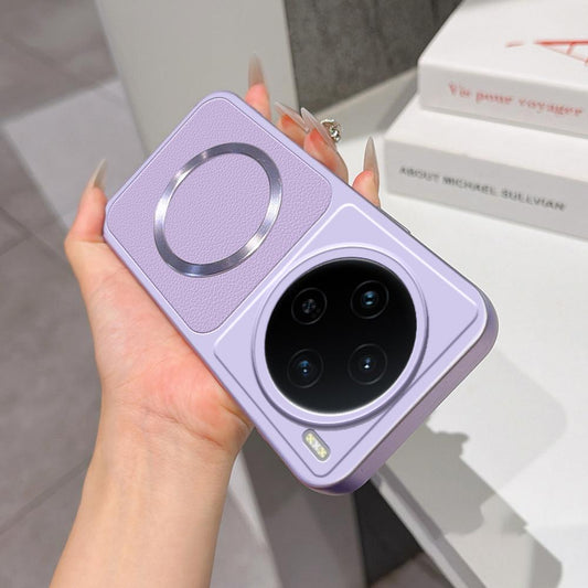 For vivo X100s Lambskin Series Magnetic Skin Feel Phone Case(Purple)