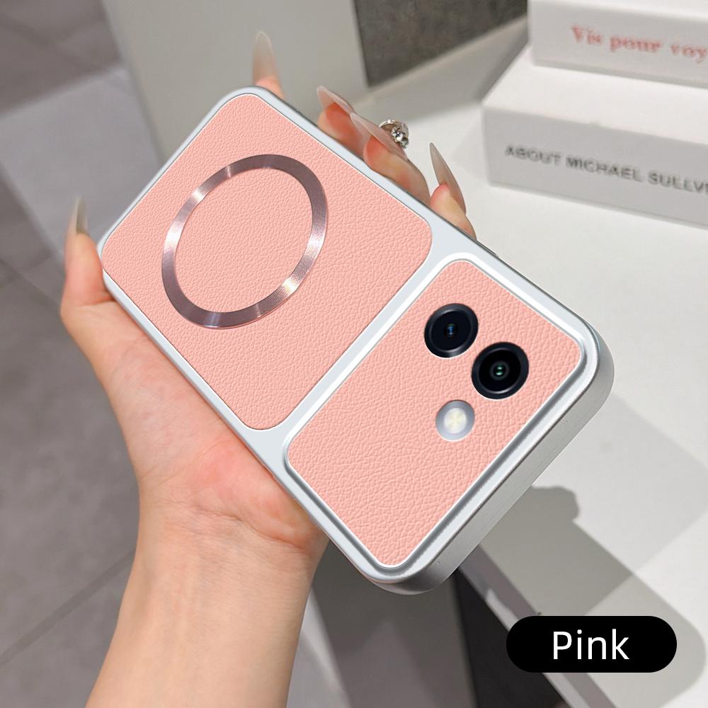 For vivo Y200i Lambskin Series Magnetic Skin Feel Phone Case(Pink)