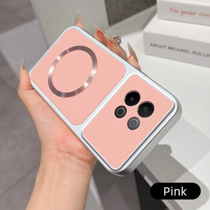 For vivo S18e Lambskin Series Magnetic Skin Feel Phone Case(Pink)