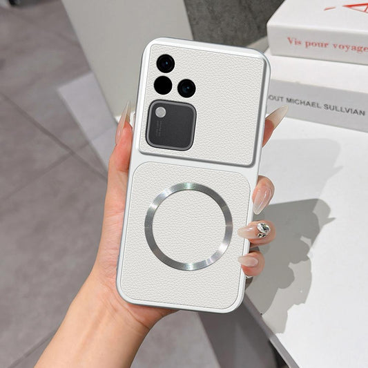 For vivo S18 Lambskin Series Magnetic Skin Feel Phone Case(Silver)