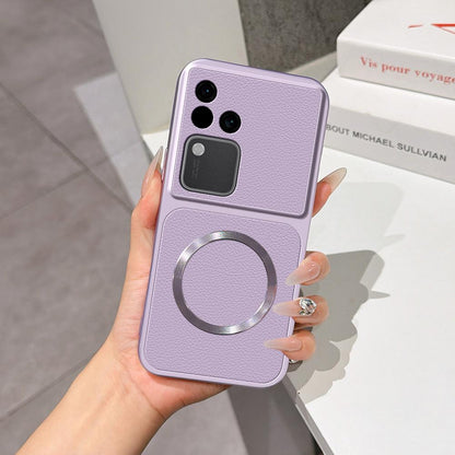 For vivo S18 Lambskin Series Magnetic Skin Feel Phone Case(Purple)