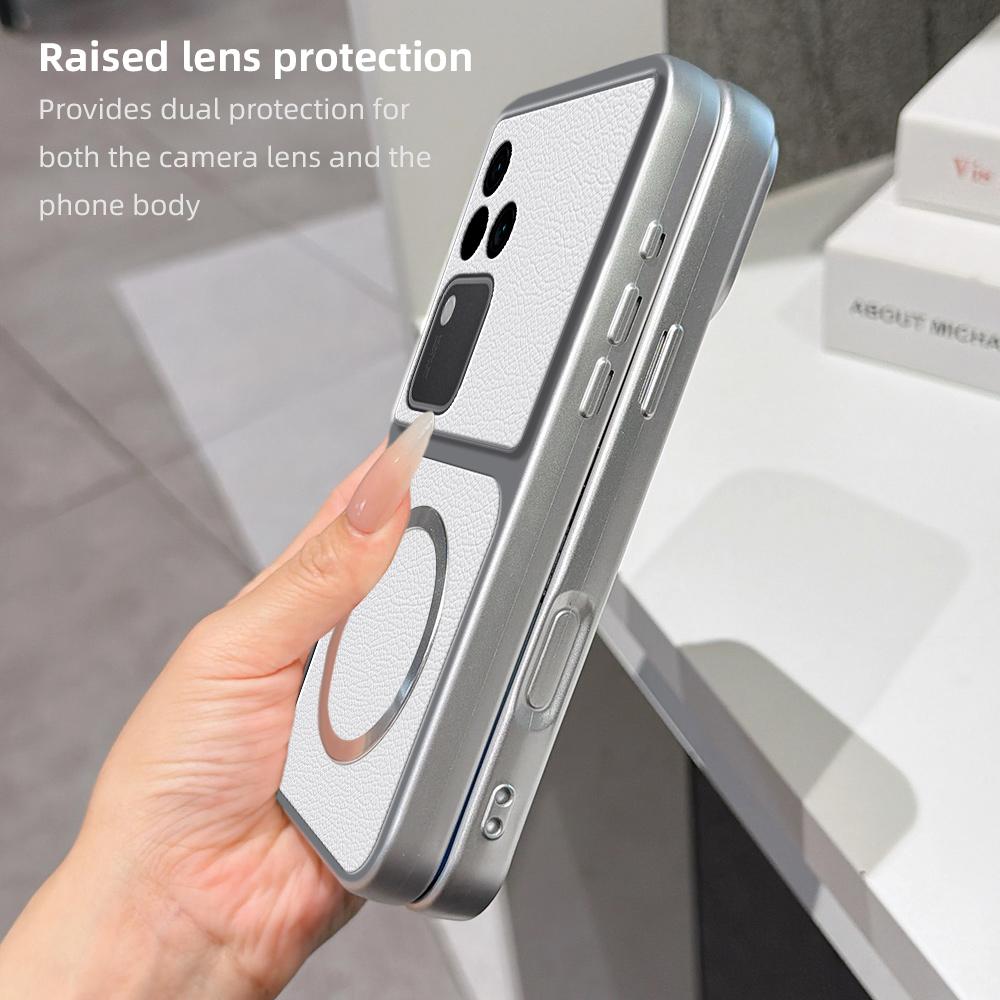 For vivo S18 Lambskin Series Magnetic Skin Feel Phone Case(Purple)