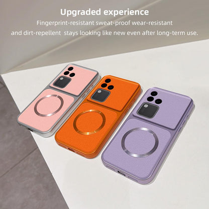 For vivo S18 Lambskin Series Magnetic Skin Feel Phone Case(Black)