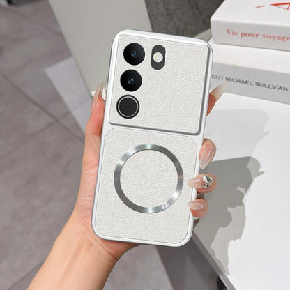For vivo S17 Lambskin Series Magnetic Skin Feel Phone Case(Silver)