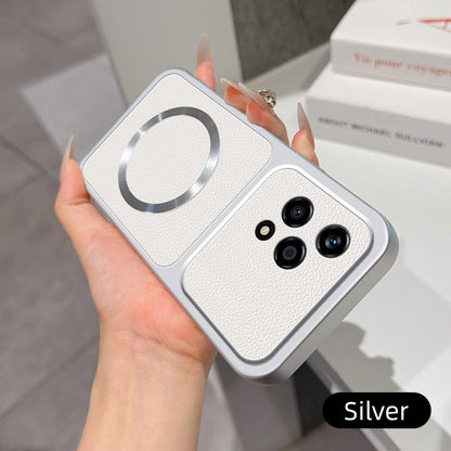 For Honor 200 Lite Global Lambskin Series Magnetic Skin Feel Phone Case(Silver)