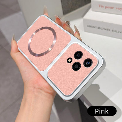 For Honor 200 Lite Global Lambskin Series Magnetic Skin Feel Phone Case(Pink)