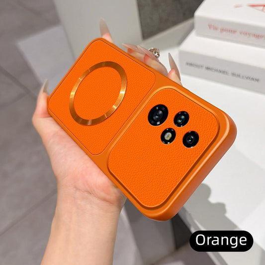 For Honor 200 Pro Lambskin Series Magnetic Skin Feel Phone Case(Orange)