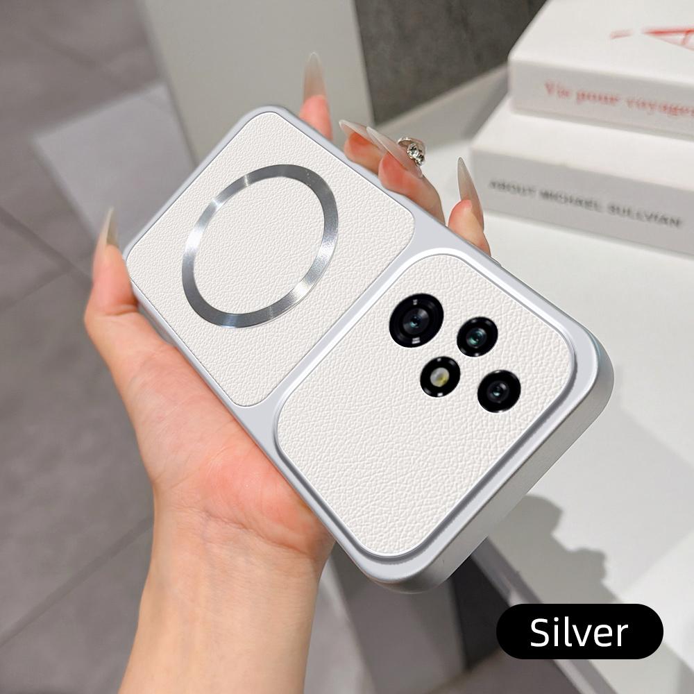 For Honor 200 Pro Lambskin Series Magnetic Skin Feel Phone Case(Silver)