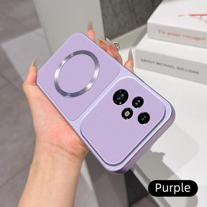 For Honor 200 Pro Lambskin Series Magnetic Skin Feel Phone Case(Purple)