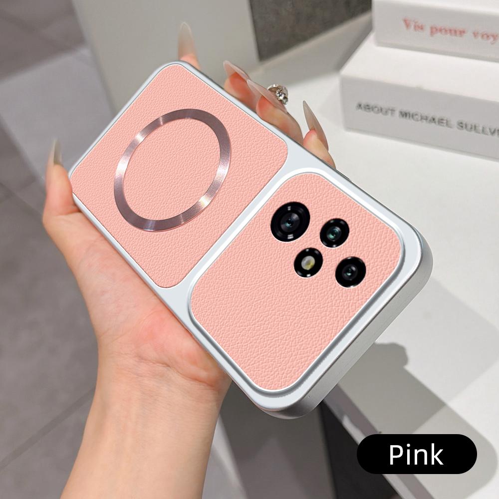 For Honor 200 Pro Lambskin Series Magnetic Skin Feel Phone Case(Pink)