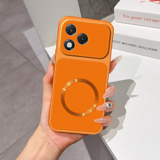 For Honor 400 Lite Global Lambskin Series Magnetic Skin Feel Phone Case(Orange)