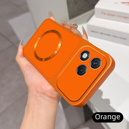 For Honor 400 Lite Global Lambskin Series Magnetic Skin Feel Phone Case(Orange)