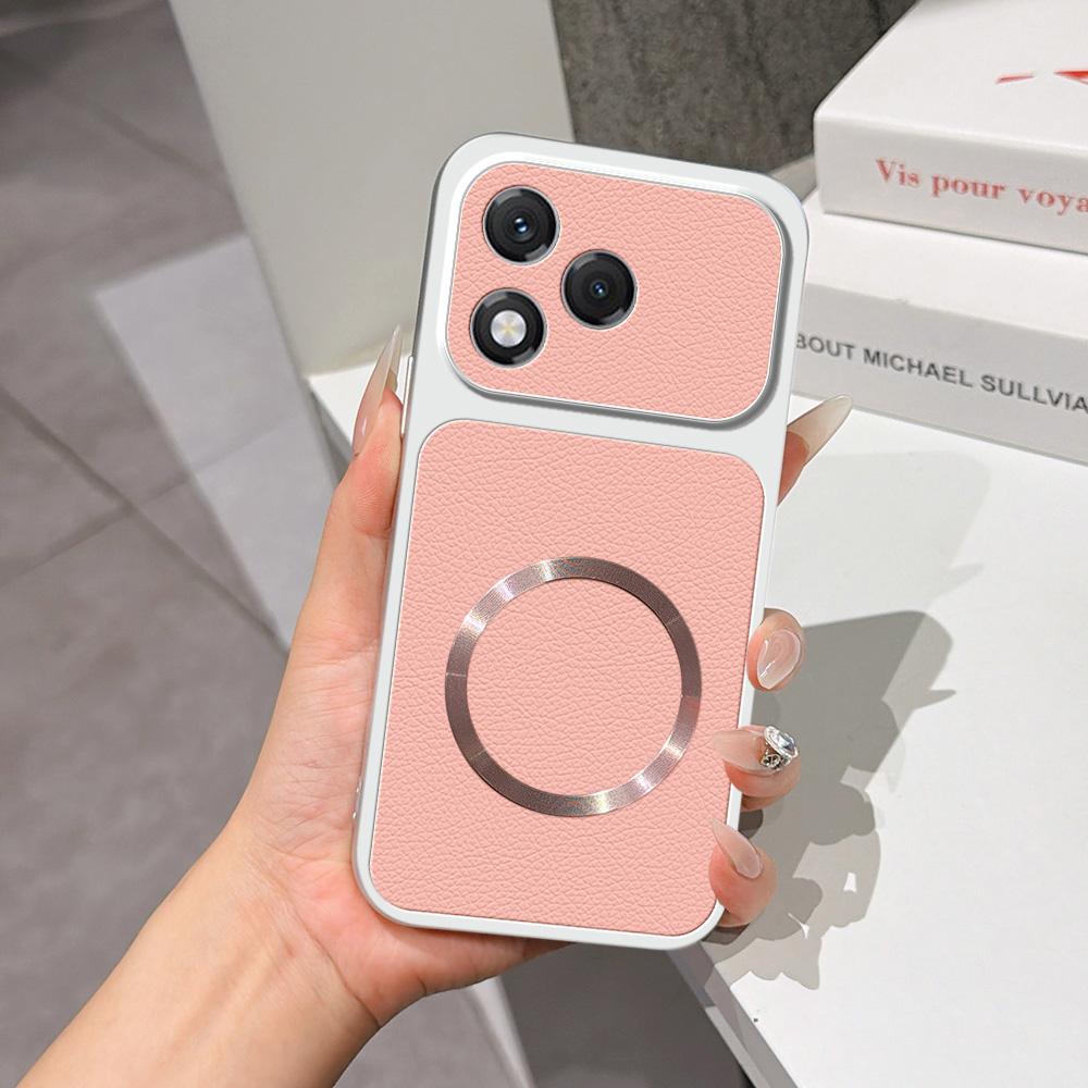 For Honor 400 Lite Global Lambskin Series Magnetic Skin Feel Phone Case(Pink)