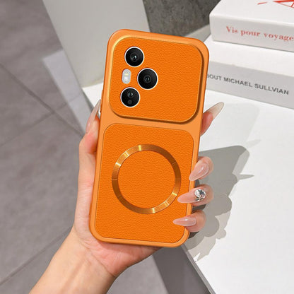 For Honor 400 Pro Global 160.8mm Lambskin Series Magnetic Skin Feel Phone Case(Orange)