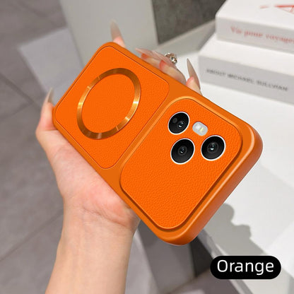 For Honor 400 Pro Global 160.8mm Lambskin Series Magnetic Skin Feel Phone Case(Orange)