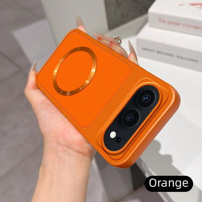 For Honor 500 / 500 Pro Global 155.8mm Lambskin Series Magnetic Skin Feel Phone Case(Orange)