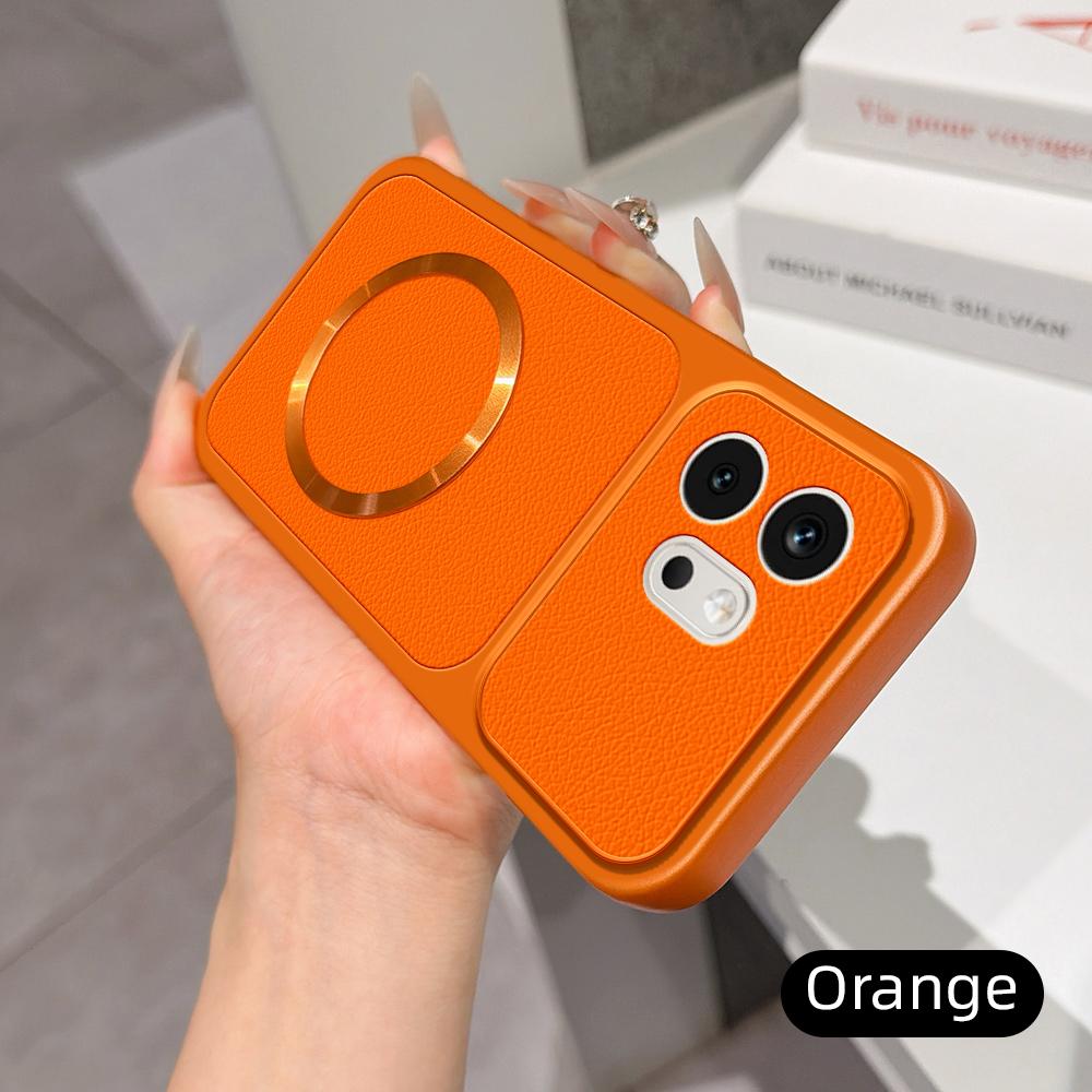 For Honor 600 Global Lambskin Series Magnetic Skin Feel Phone Case(Orange)