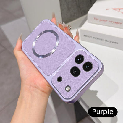 For Honor 600 Pro Global Lambskin Series Magnetic Skin Feel Phone Case(Purple)