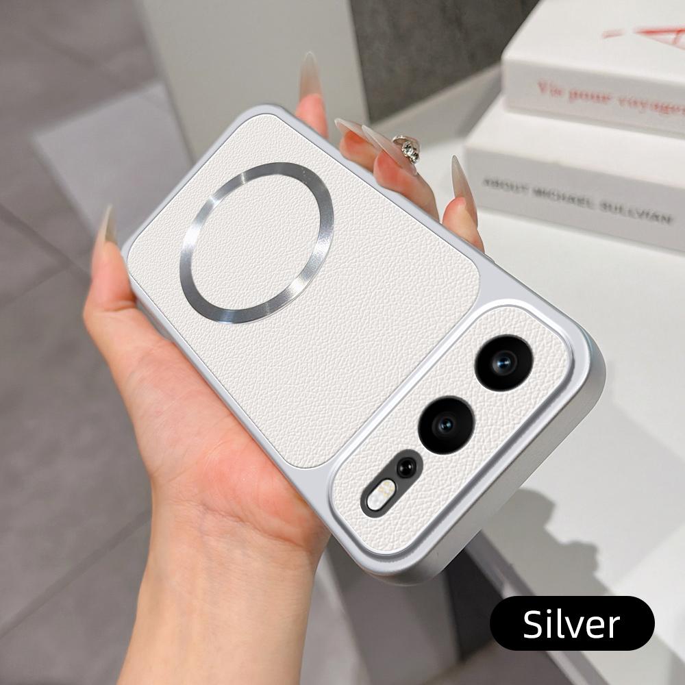 For Honor 600 Super Edition Lambskin Series Magnetic Skin Feel Phone Case(Silver)