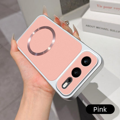 For Honor 600 Super Edition Lambskin Series Magnetic Skin Feel Phone Case(Pink)