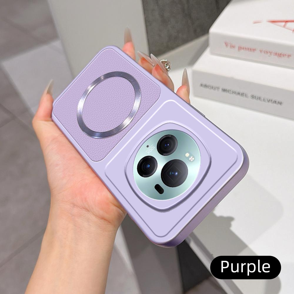 For Honor Magic6 Pro Lambskin Series Magnetic Skin Feel Phone Case(Purple)