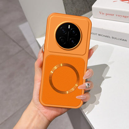 For Honor Magic7 Lambskin Series Magnetic Skin Feel Phone Case(Orange)