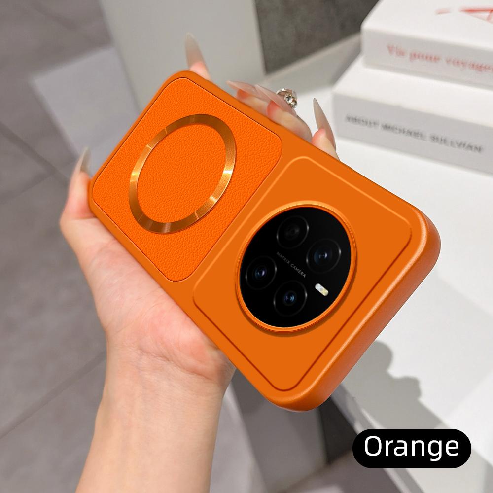 For Honor Magic7 Lambskin Series Magnetic Skin Feel Phone Case(Orange)
