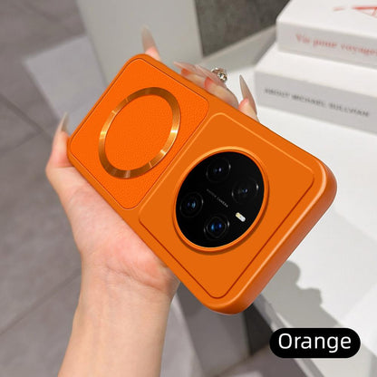 For Honor Magic7 Pro Lambskin Series Magnetic Skin Feel Phone Case(Orange)