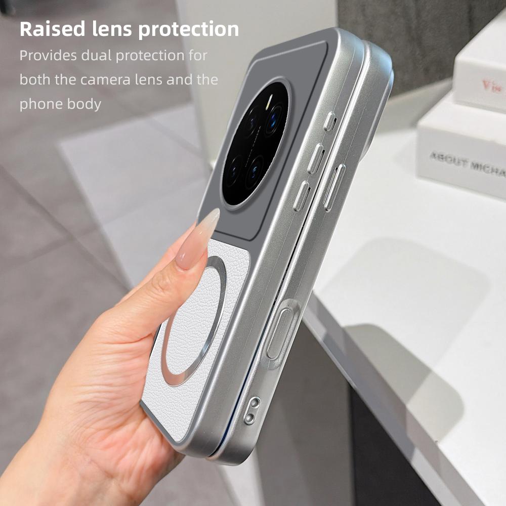 For Honor Magic7 Pro Lambskin Series Magnetic Skin Feel Phone Case(Silver)