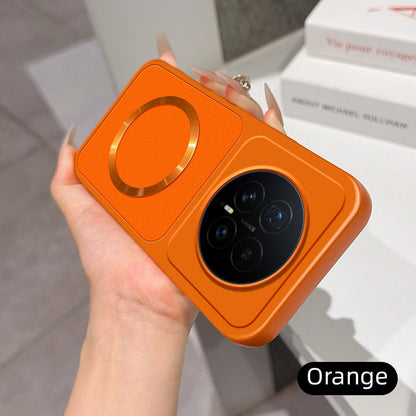 For Honor Magic8 Lambskin Series Magnetic Skin Feel Phone Case(Orange)