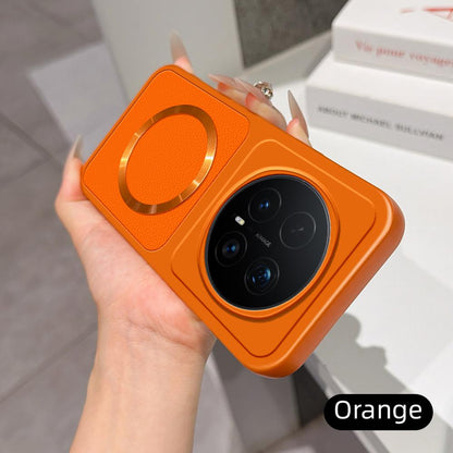For Honor Magic8 Pro Lambskin Series Magnetic Skin Feel Phone Case(Orange)