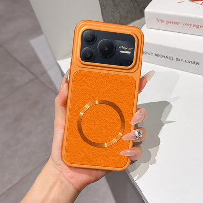 For Honor Power2 Lambskin Series Magnetic Skin Feel Phone Case(Orange)