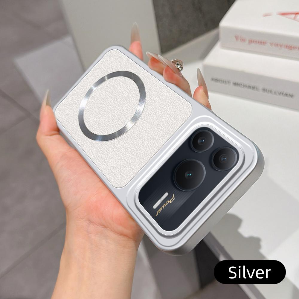 For Honor Power2 Lambskin Series Magnetic Skin Feel Phone Case(Silver)