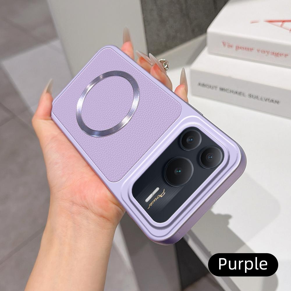 For Honor Power2 Lambskin Series Magnetic Skin Feel Phone Case(Purple)
